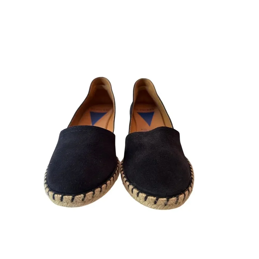 Verbena Mamen Suede Wedge Espadrilles - Women's Size 38 / US 7.5 Black